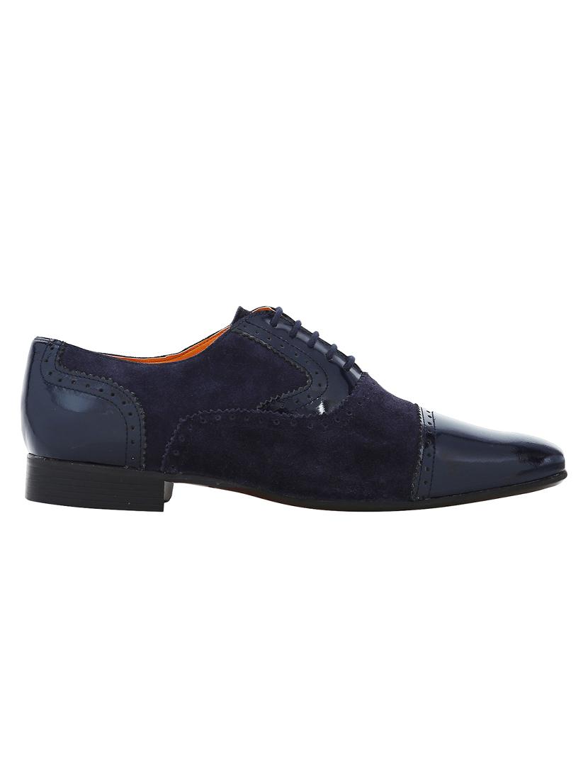 navy Suede lace-up oxfords - 15613420 - Zoom Image - 2