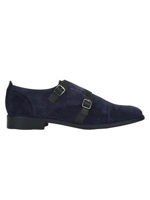 navy Suede slip on monk straps - 15613424 - Standard Image - 2