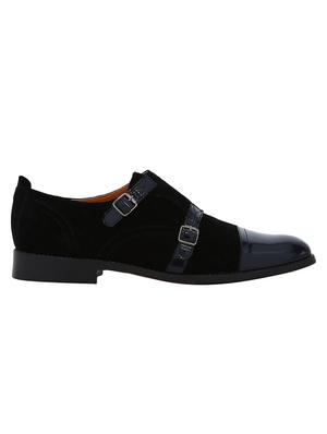 black Suede slip on monk straps - 15613425 - Standard Image - 2