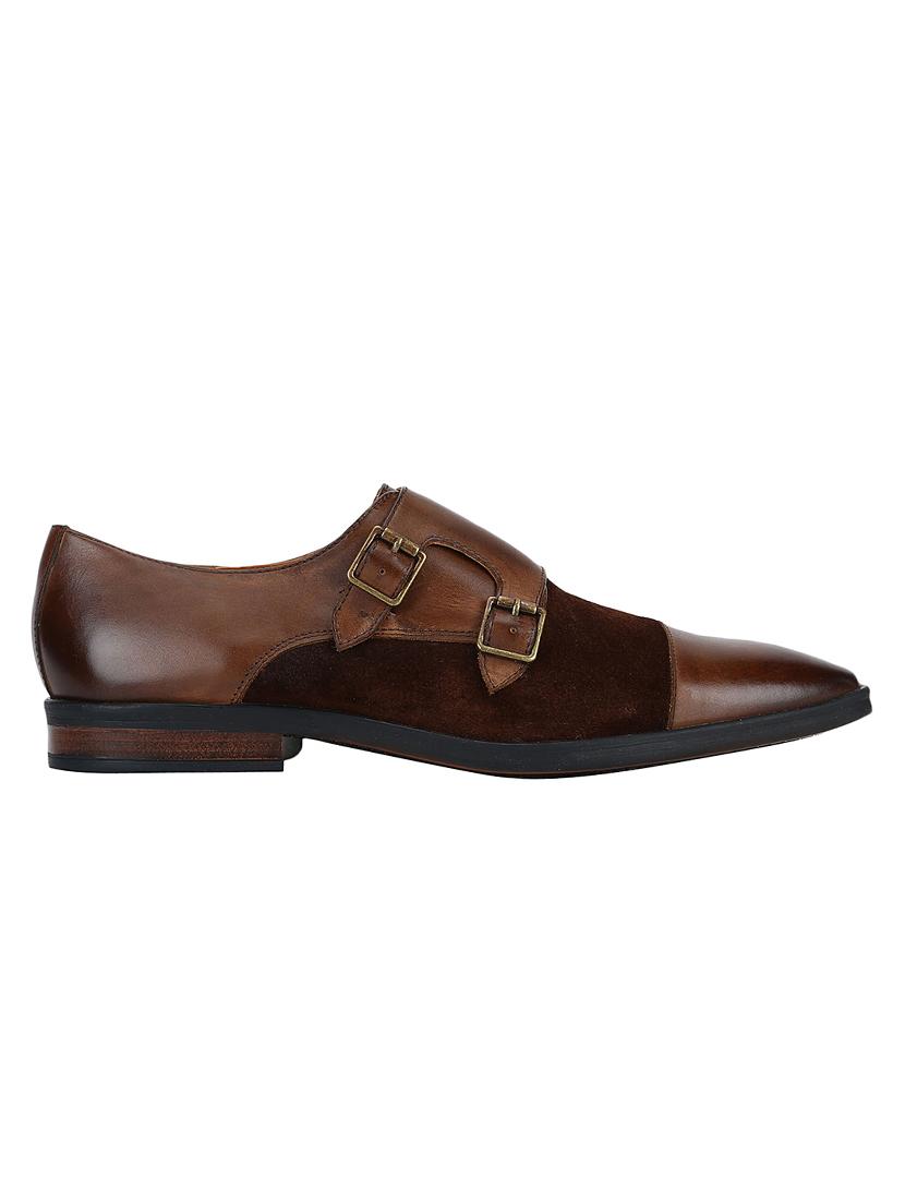 brown Leather slip on monk straps - 15613426 - Zoom Image - 2
