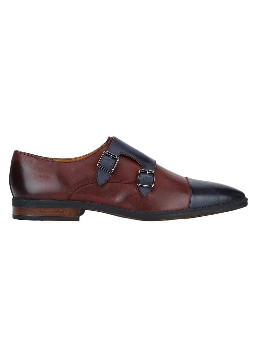 brown Leather slip on monk straps - 15613428 - Zoom Image - 2