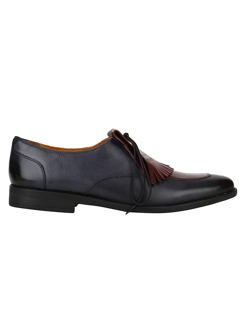 navy Leather formal slip ons - 15613430 - Zoom Image - 2