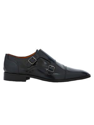 navy Patent Leather slip on monk straps - 15613432 - Standard Image - 2