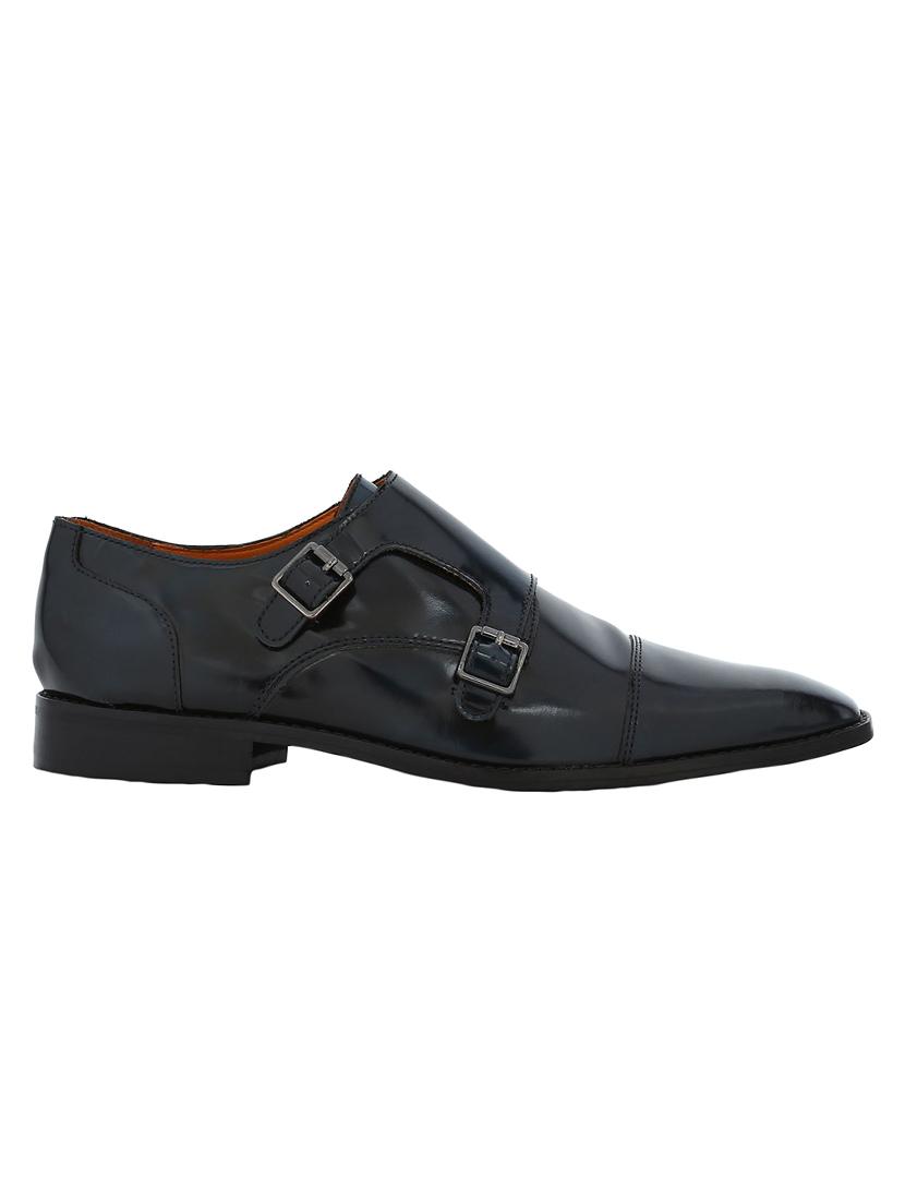 navy Patent Leather slip on monk straps - 15613432 - Zoom Image - 2