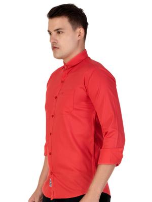 red cotton casual shirt - 15613438 - Standard Image - 2
