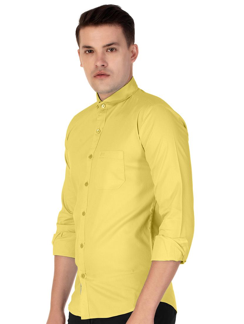 yellow cotton casual shirt - 15613443 - Zoom Image - 2
