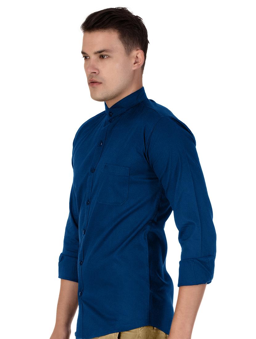 blue cotton casual shirt - 15613444 - Zoom Image - 2