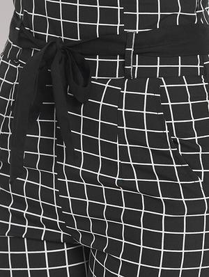 flared hem grid pattern trouser - 15613514 - Standard Image - 5