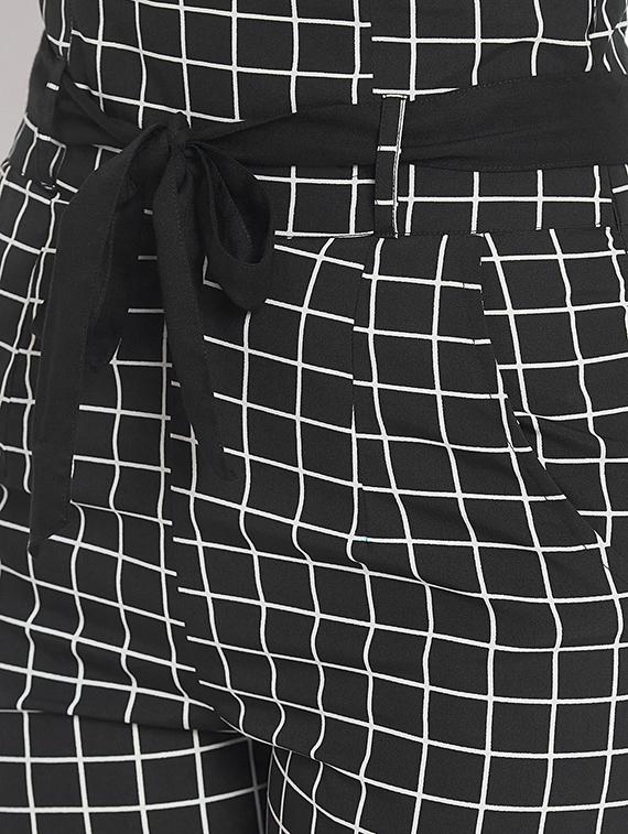flared hem grid pattern trouser - 15613514 - Zoom Image - 5