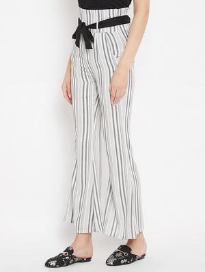 flared hem striped trouser - 15613517 - Standard Image - 2