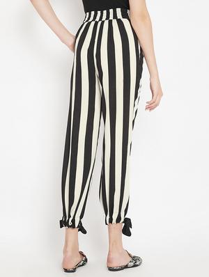 hem bow tie detail striped trouser - 15613518 - Standard Image - 2