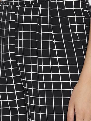 hem bow tie detail grid pattern trouser - 15613520 - Standard Image - 5