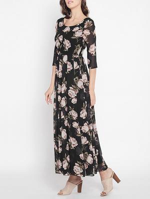 pleated floral maxi dress - 15613523 - Standard Image - 2