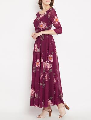 pleated floral maxi dress - 15613524 - Standard Image - 2