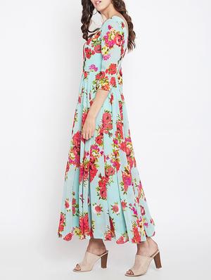 boat neck pleated maxi dress - 15613526 - Standard Image - 2