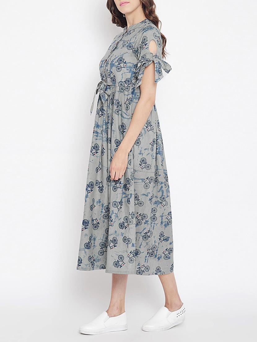 button detail empire line dress - 15613527 - Zoom Image - 2