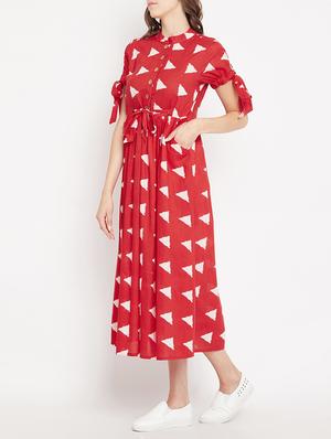 button detail empire line dress - 15613530 - Standard Image - 2