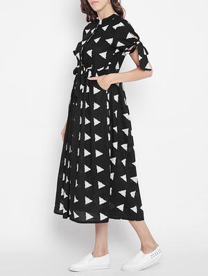 button detail empire line dress - 15613531 - Standard Image - 2