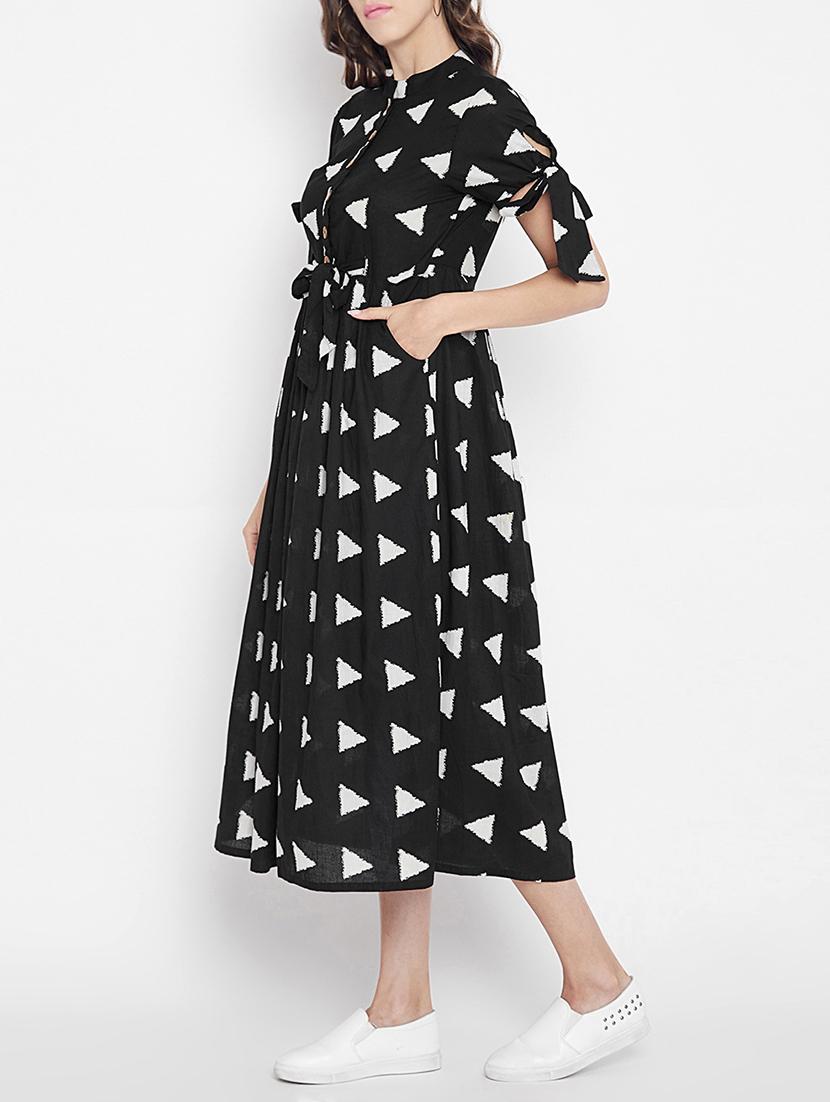 button detail empire line dress - 15613531 - Zoom Image - 2