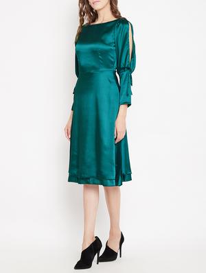 side tie up slit sleeve a-line dress - 15613535 - Standard Image - 2