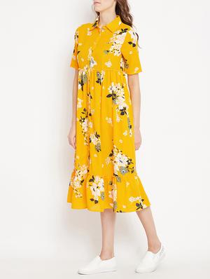 frill detail button up a-line dress - 15613541 - Standard Image - 2