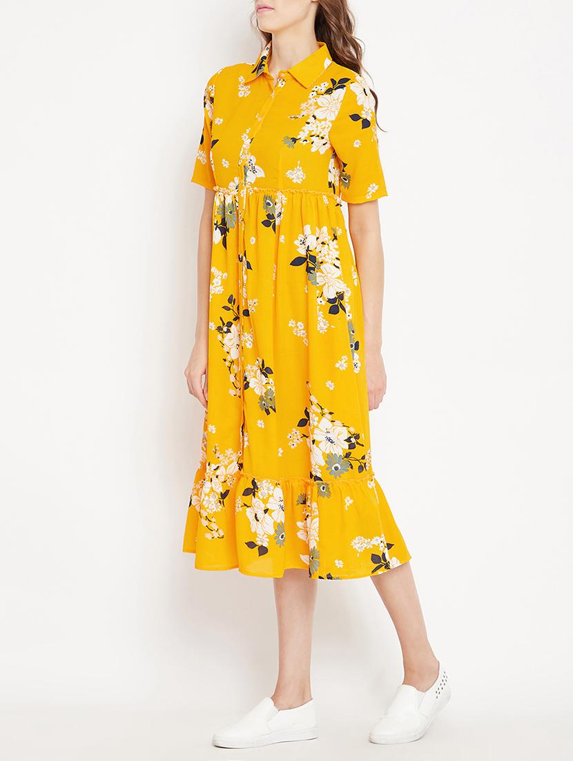 frill detail button up a-line dress - 15613541 - Zoom Image - 2