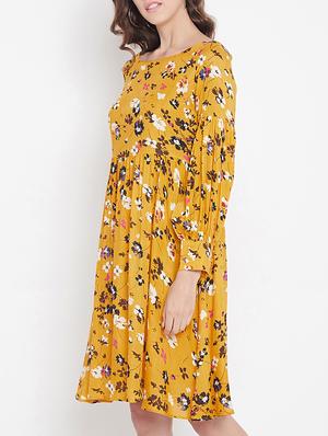 gathered detail fit and flare dress - 15613543 - Standard Image - 2