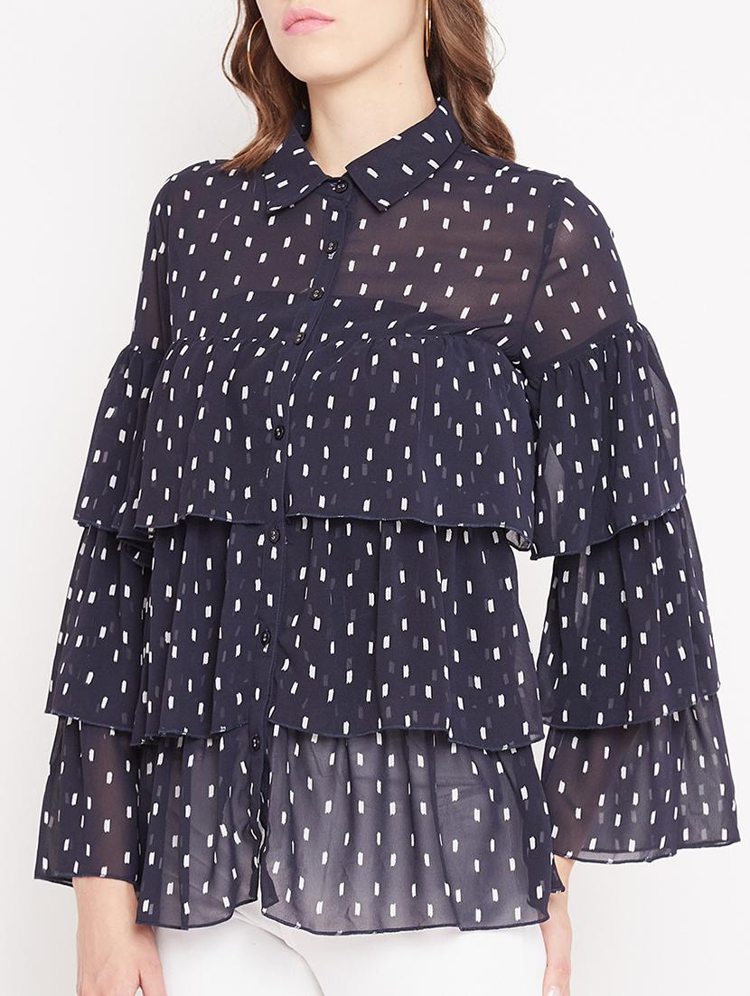 button up layered top - 15613549 - Zoom Image - 2