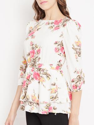 floral cut out detail top - 15613567 - Standard Image - 2