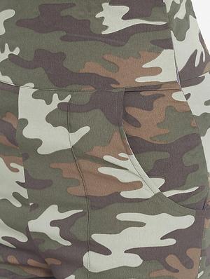 high rise flared hem camouflage print trouser - 15613585 - Standard Image - 5