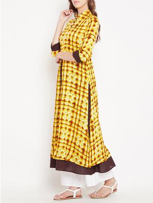 Layered checkered kurta - 15613598 - Standard Image - 2