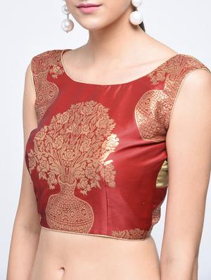 brocade blouse with drawstring - 15613764 - Standard Image - 2