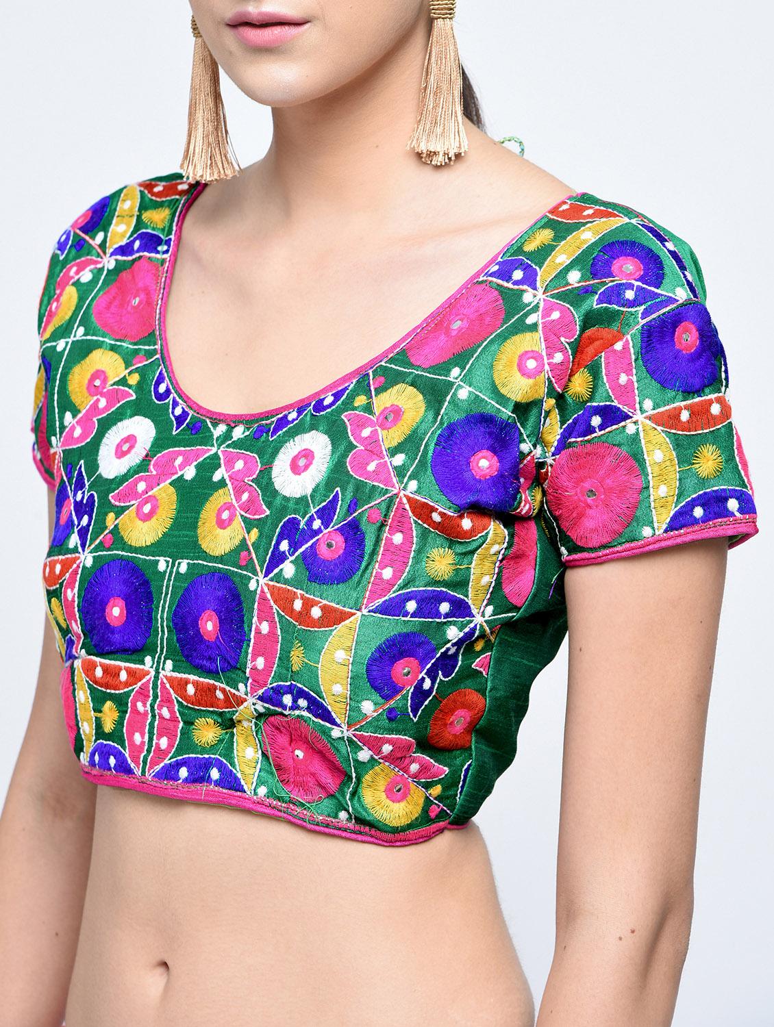 multi cotton embroidered blouse - 15613777 - Zoom Image - 2