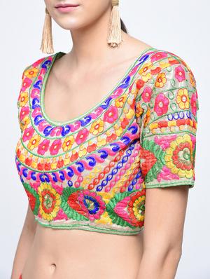 multi silk embroidered blouse - 15613779 - Standard Image - 2