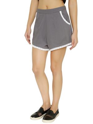 Contrast lace mid waist shorts - 15614570 - Standard Image - 2