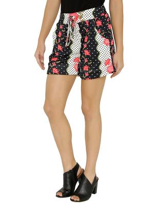 drawstring waist floral shorts - 15614578 - Standard Image - 2