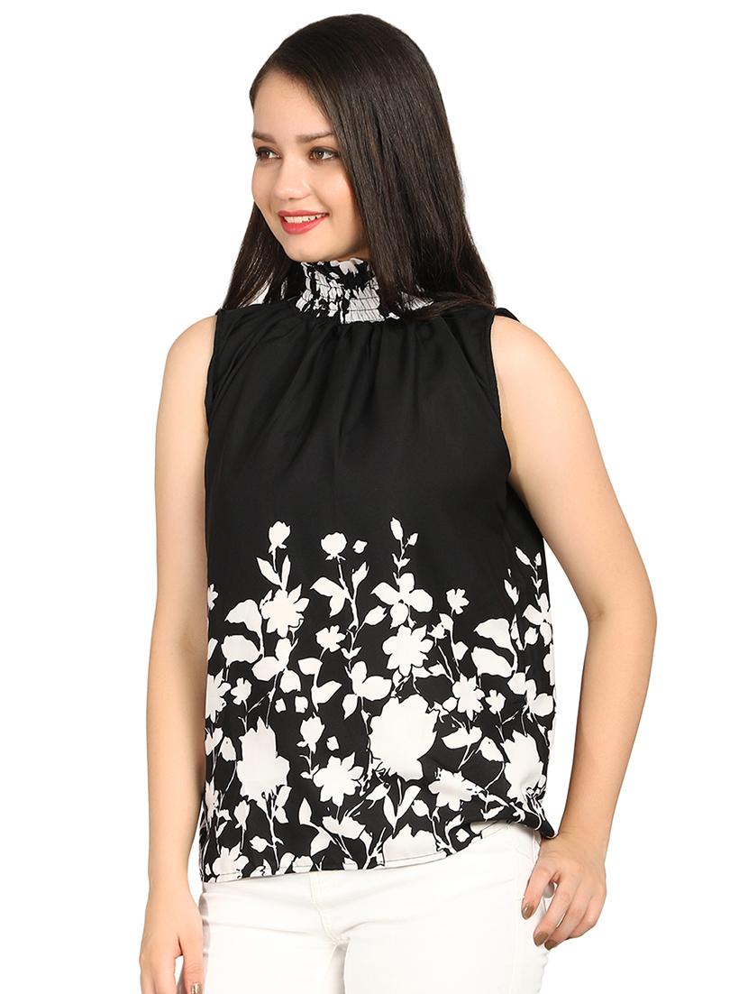 smocking detail turtle neck top - 15614656 - Zoom Image - 2