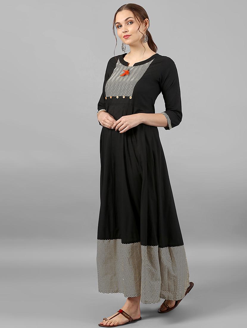 Anarkali chevron dress with tassels - 15614657 - Zoom Image - 2