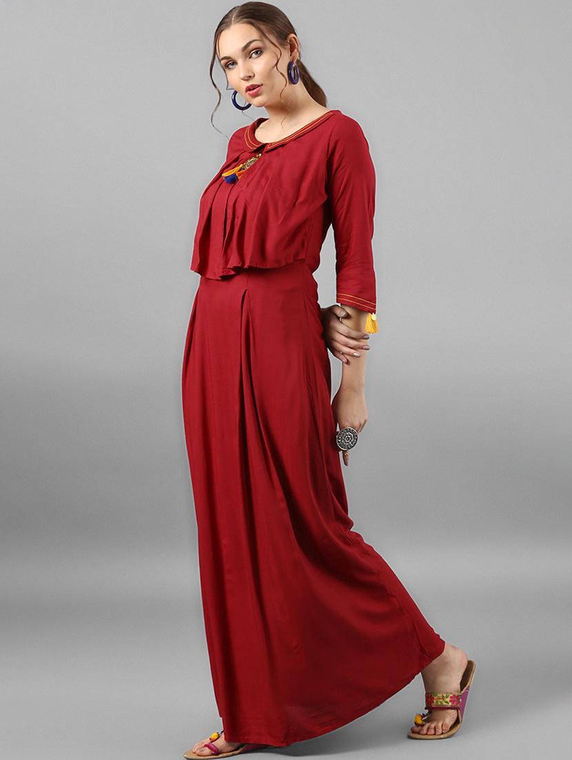 Rust a-line dress with tassels - 15614659 - Zoom Image - 2