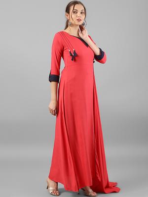 Coral asymmetric piping dress - 15614662 - Standard Image - 2