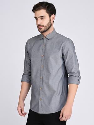 blue cotton casual shirt - 15614741 - Standard Image - 2