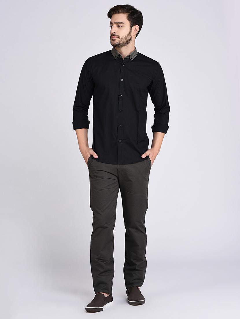 black cotton casual shirt - 15614746 - Zoom Image - 5