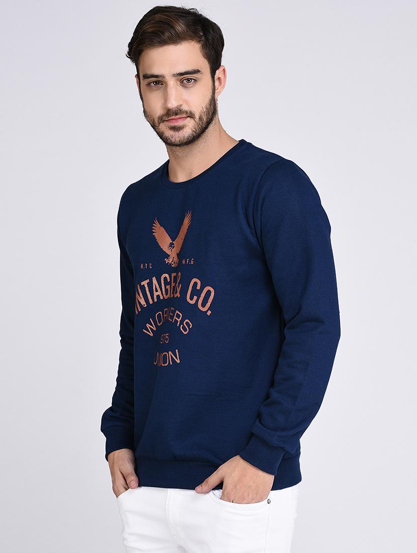 blue fleece chest print sweatshirt - 15614764 - Zoom Image - 2