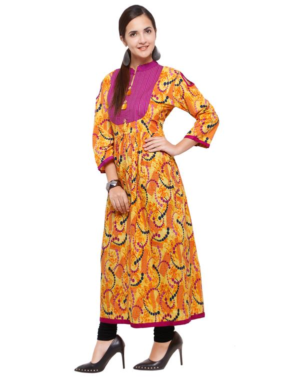 Flared printed kurta - 15614833 - Zoom Image - 2