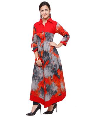 Ikat a-line kurta with tassels - 15614845 - Standard Image - 2