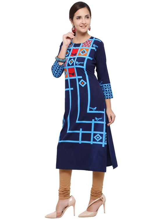 Printed straight kurta - 15614846 - Zoom Image - 2