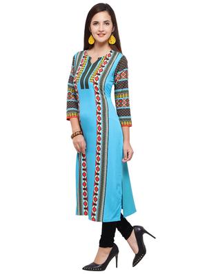 Printed straight kurta - 15614847 - Standard Image - 2