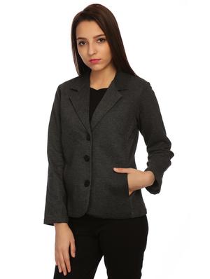 lapel neck solid blazer - 15614986 - Standard Image - 2