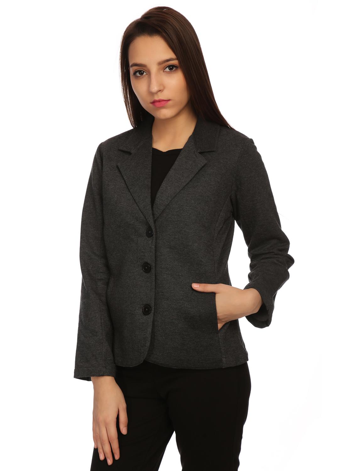 lapel neck solid blazer - 15614986 - Zoom Image - 2