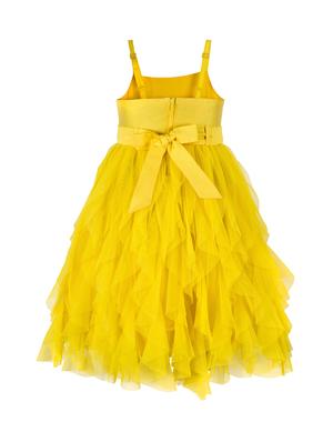 yellow net frock - 15615255 - Standard Image - 2